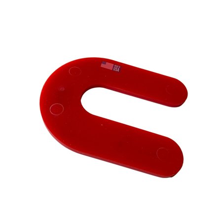GLAZELOCK 1/8" 3"L x 2 5/16"W 3/4" Slot, U-shaped Horseshoe Plastic Flat Shims Red 1000pc/box GLZ19